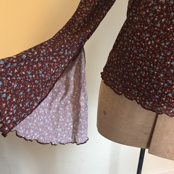 True 90’s Vintage Bell Sleeves Belly Shirt S M - Picture 2 of 8